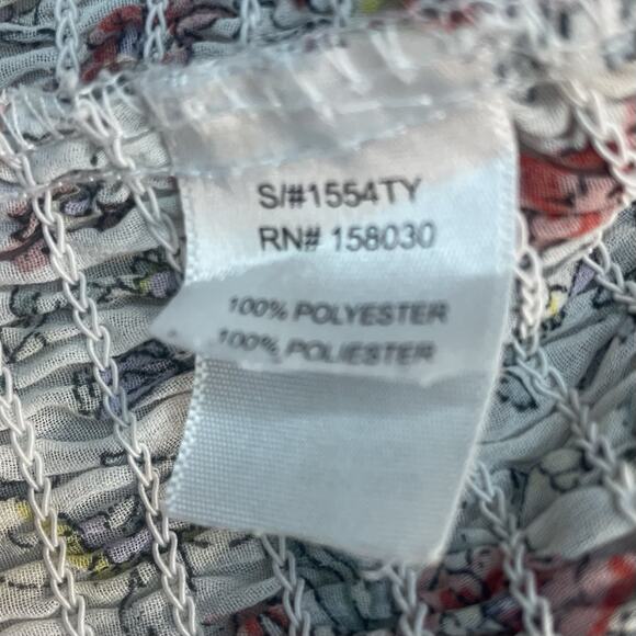 Love Tree Floral Blouse XS-S Coquette Fairy Boho Regency Victorian Peasant Top - Picture 6 of 8